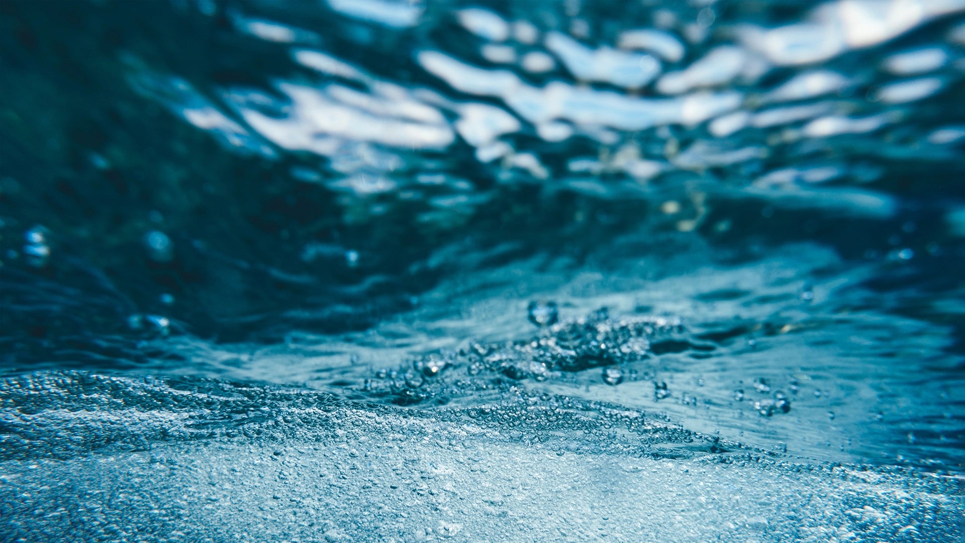 Wavy water with light refraction.