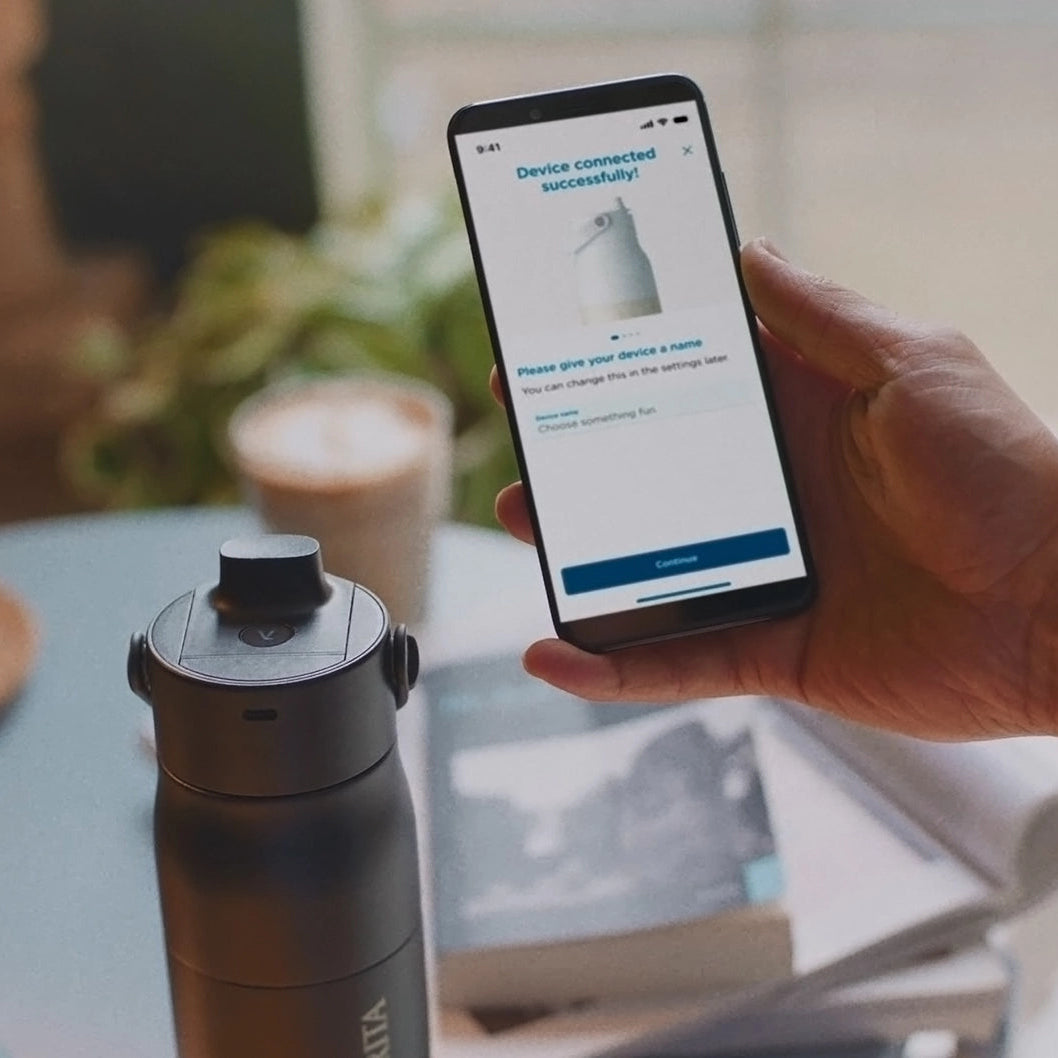 BRITA LARQ iQ Filter Bottle connected to the BRITA app