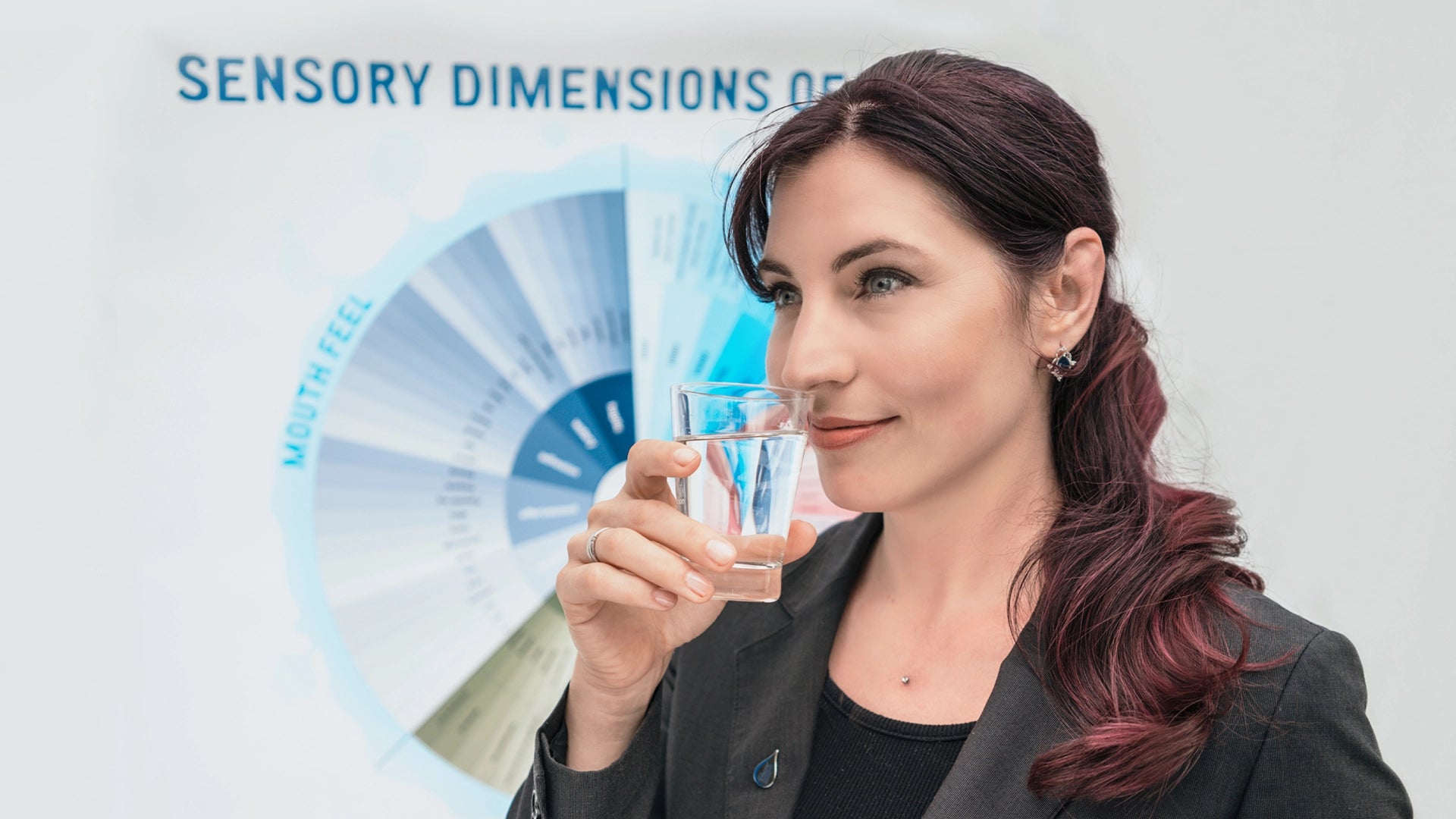 A woman from BRITA's Sensory Department is tasting water.