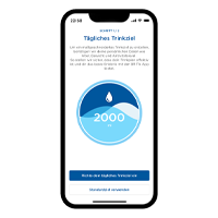 Smartphone displaying a water usage app with a blue and white interface.