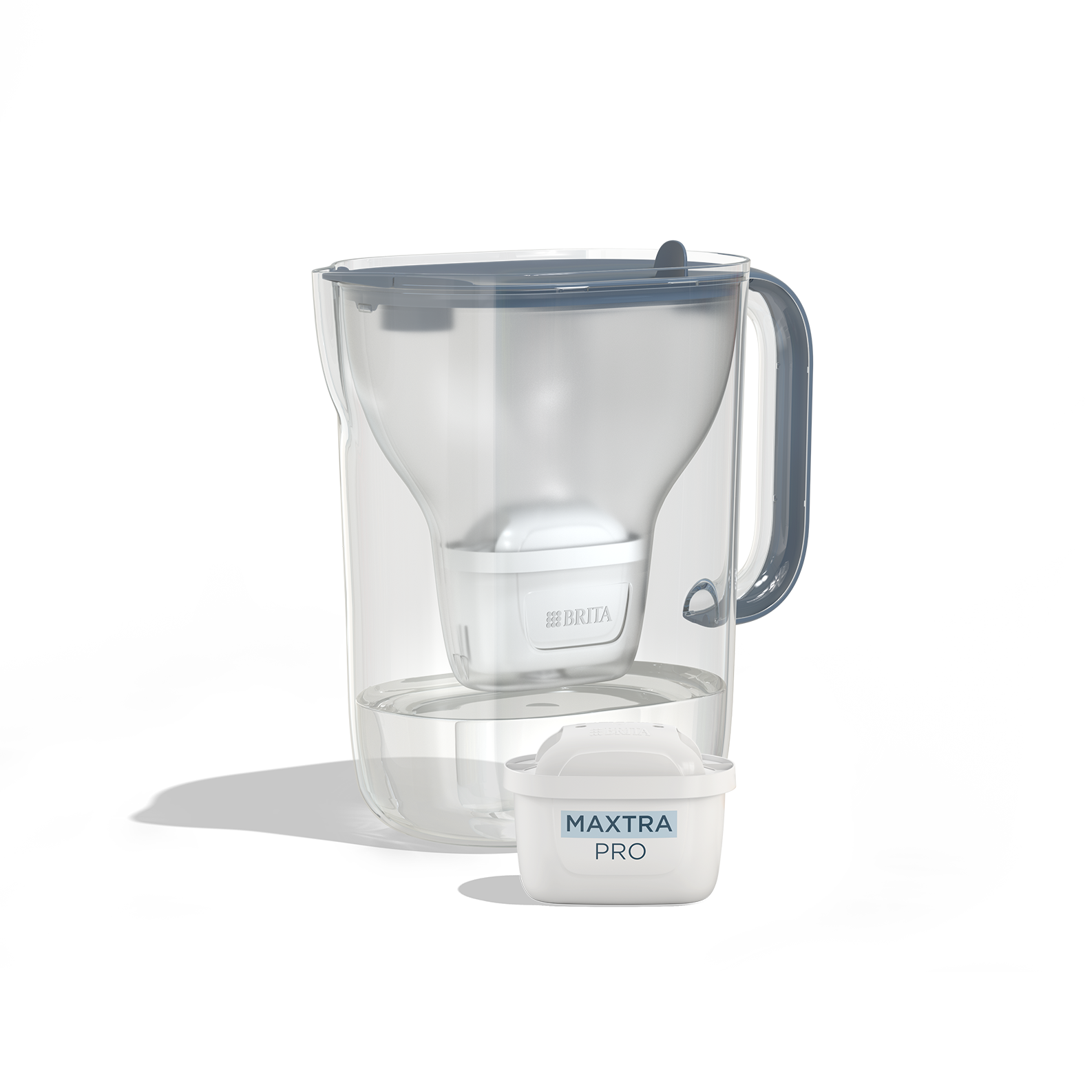 BRITA Style Essential XL in blue with a MAXTRA PRO filter cartridge.